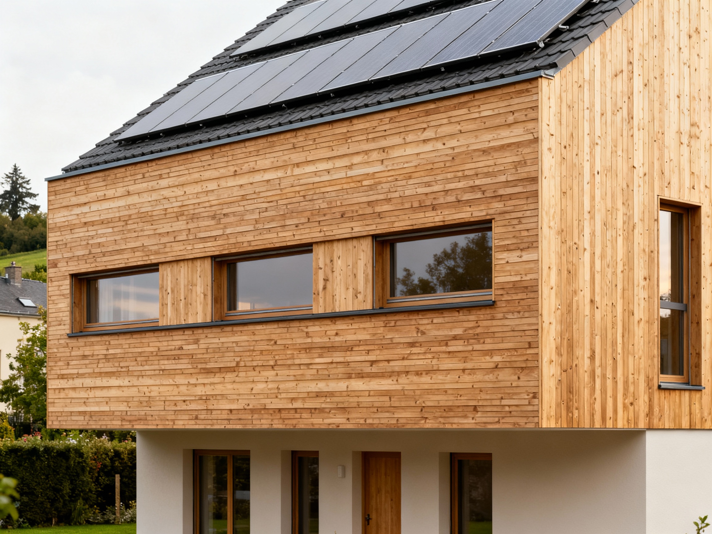 Maison passive avec bardage bois écologique